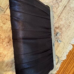 Elegant Black Satin Clutch